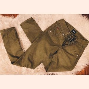 hudson army green skinny jeans